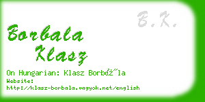 borbala klasz business card